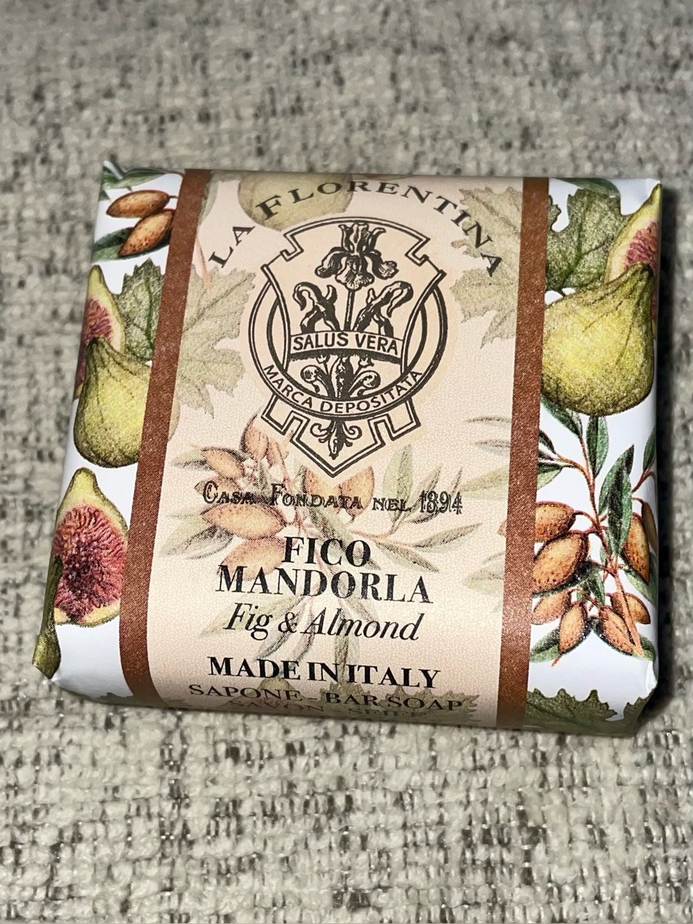La Florentina Italian Luxury Bar Soap Fig & Almond New!!